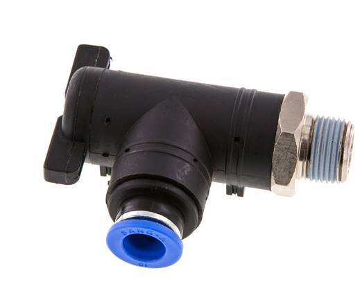 2-Way Elbow Ball Valve 10 mm - R3/8'' Plastic/Brass