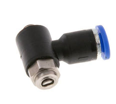 Flow Control Silencer Meter-Out Elbow 4 mm - M5 Brass/PA 66 Slotted Screw