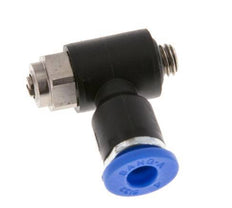 Flow Control Silencer Meter-Out Elbow 4 mm - M5 Brass/PA 66 Slotted Screw