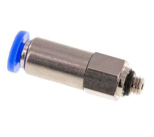 Push-In Fitting 4mm & M5 Male Auto Shut-Off Brass/PBT 0-10bar (0-145psi)