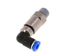6mm & R1/4'' Elbow Quick Swivel Joint Push-In-Male Threads Nickel-Plated Brass/PBT NBR Rotatable