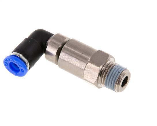 6mm & R1/4'' Elbow Quick Swivel Joint Push-In-Male Threads Nickel-Plated Brass/PBT NBR Rotatable