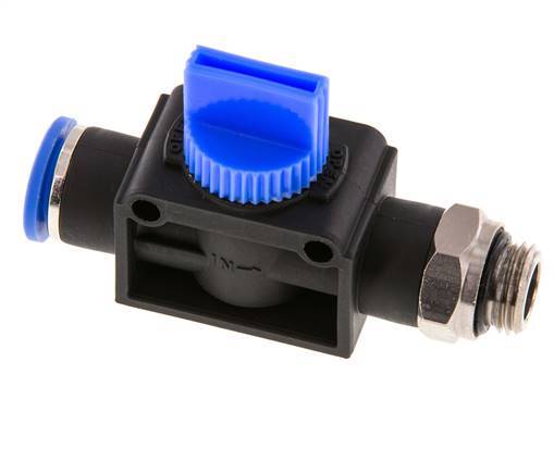 3/2-Way Shut-Off Hand Valve 10 mm - G1/4'' Plastic/Brass Thread-side venting
