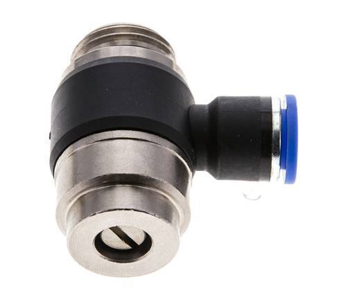 Flow Control Silencer Meter-Out Elbow 10 mm - G1/2'' Brass/PA 66 Slotted Screw