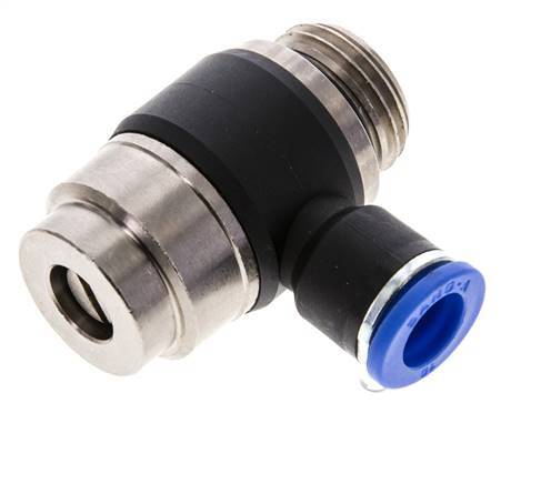 Flow Control Silencer Meter-Out Elbow 10 mm - G1/2'' Brass/PA 66 Slotted Screw