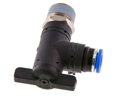 2-Way Elbow Ball Valve 8 mm - R3/8'' Plastic/Brass