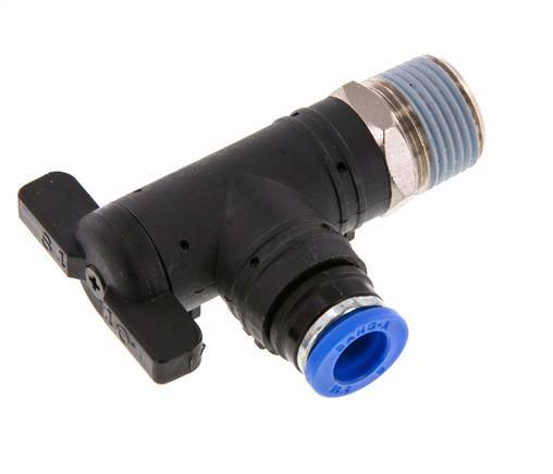 2-Way Elbow Ball Valve 8 mm - R3/8'' Plastic/Brass