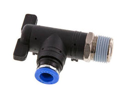 2-Way Elbow Ball Valve 8 mm - R3/8'' Plastic/Brass