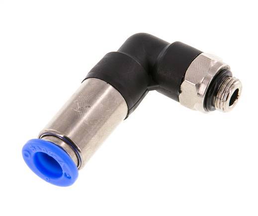 Push-In Fitting 8mm & G1/8'' Male Auto Shut-Off Elbow Brass/PBT 0-10bar (0-145psi)