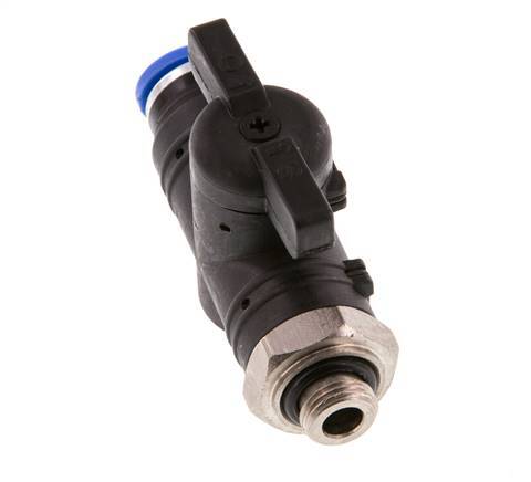 2-Way Straight Ball Valve 8 mm - G1/8'' Plastic/Brass
