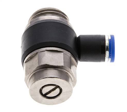 Flow Control Silencer Meter-Out Elbow 8 mm - G1/2'' Brass/PA 66 Slotted Screw