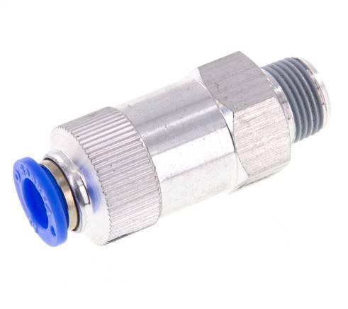 Push-In Check Valve 10mm & R3/8'' Male Aluminum 0.2-10bar (3-145psi) Hose-Thread