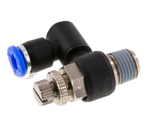 Flow Control Silencer Meter-Out Rotatable 6 mm - R1/4'' Brass/PA 66