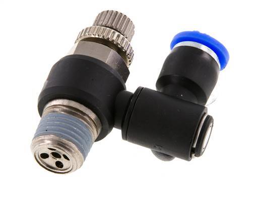 Flow Control Silencer Meter-Out Rotatable 6 mm - R1/4'' Brass/PA 66