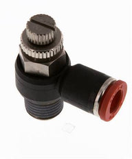 Flow Control Silencer Meter-In Elbow 8 mm - R1/4'' Brass/PA 66