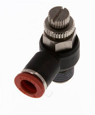 Flow Control Silencer Meter-In Elbow 8 mm - R1/4'' Brass/PA 66