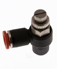 Flow Control Silencer Meter-In Elbow 8 mm - R1/4'' Brass/PA 66