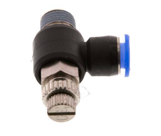 Flow Control Silencer Meter-Out Elbow 6 mm - R1/8'' Brass/PBT