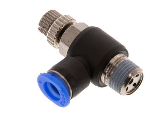 Flow Control Silencer Meter-Out Elbow 6 mm - R1/8'' Brass/PBT