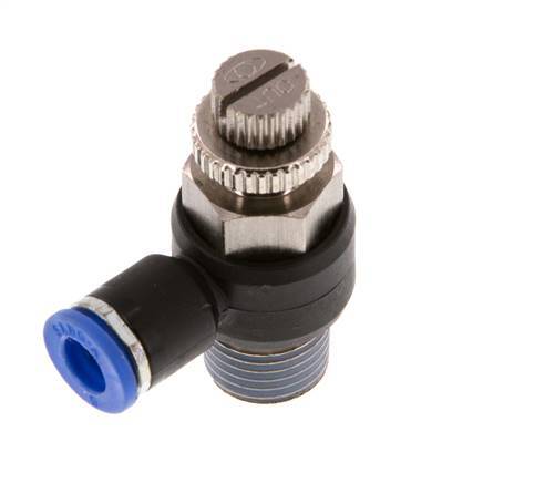 Flow Control Silencer Meter-Out Elbow 6 mm - R1/4'' Brass/PA 66