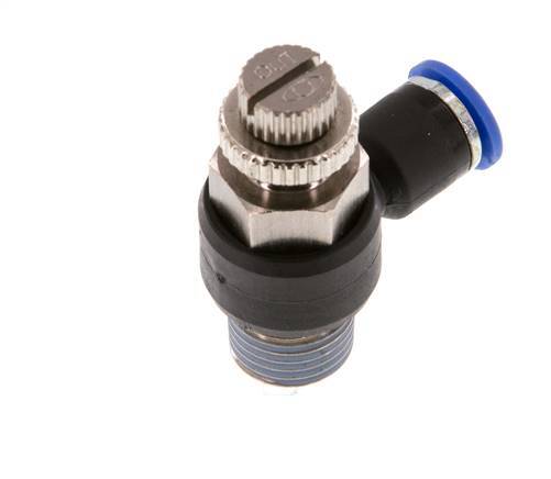 Flow Control Silencer Meter-Out Elbow 6 mm - R1/4'' Brass/PA 66