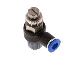 Flow Control Silencer Meter-Out Elbow 6 mm - R1/4'' Brass/PA 66