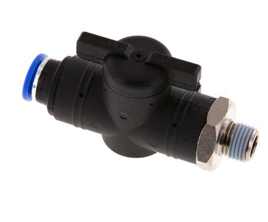 2-Way Straight Ball Valve 10 mm - R1/4'' Plastic/Brass