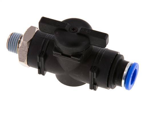 2-Way Straight Ball Valve 10 mm - R1/4'' Plastic/Brass