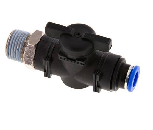 2-Way Straight Ball Valve 10 mm - R1/2'' Plastic/Brass