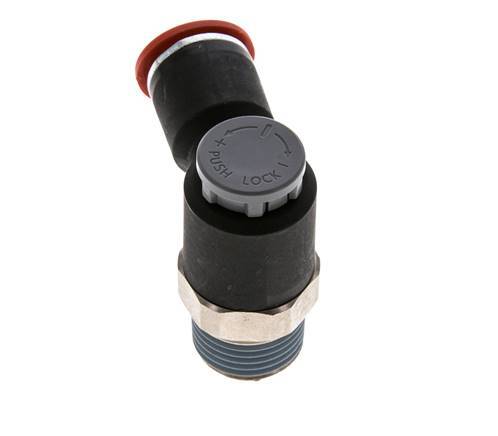 Flow Control Valve Meter-In Elbow 12 mm - R1/2'' Brass/PA 66 Locknut
