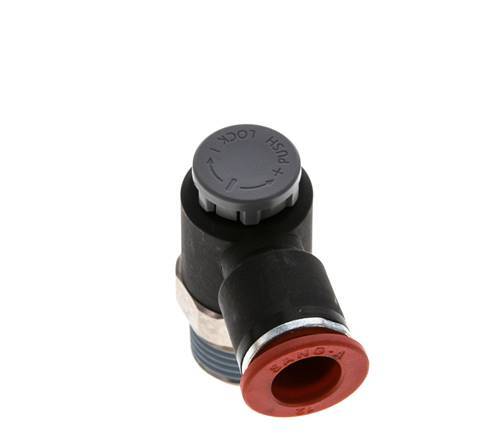 Flow Control Valve Meter-In Elbow 12 mm - R1/2'' Brass/PA 66 Locknut