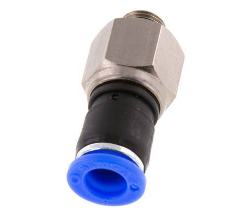 8mm & G1/8'' Swivel Joint Push-In-Male Threads Nickel-Plated Brass/PBT NBR Rotatable