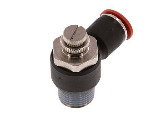Flow Control Silencer Meter-In Elbow 12 mm - R1/2'' Brass/PA 66
