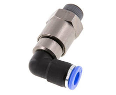 10mm & R3/8'' Elbow Quick Swivel Joint Push-In-Male Threads Nickel-Plated Brass/PBT NBR Rotatable