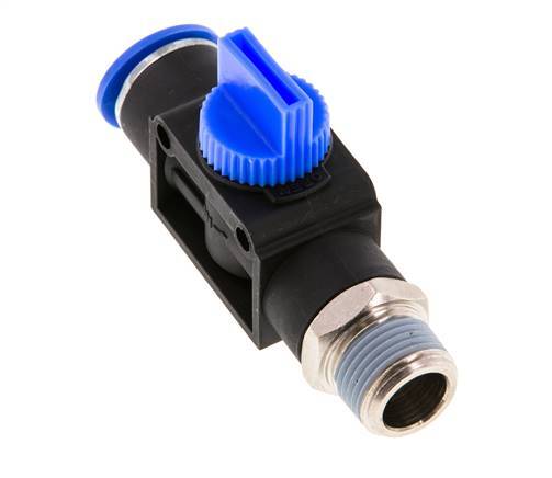 3/2-Way Shut-Off Hand Valve 12 mm - R3/8'' Plastic/Brass Thread-side venting