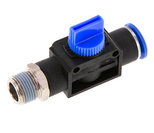 3/2-Way Shut-Off Hand Valve 12 mm - R3/8'' Plastic/Brass Thread-side venting