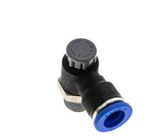 Flow Control Valve Meter-Out Elbow 10 mm - R1/4'' Brass/PA 66 Locknut