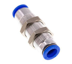 Push-In Fitting 12mm Auto Shut-Off Brass/PBT Bulkhead 0-10bar (0-145psi)