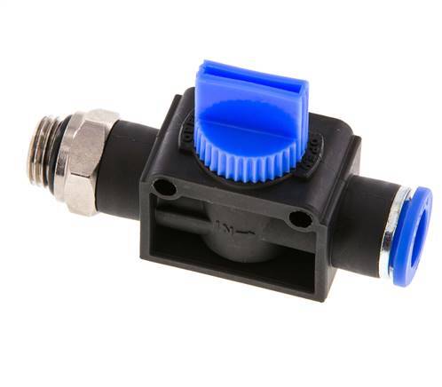 3/2-Way Shut-Off Hand Valve 10 mm - G1/4'' Plastic/Brass Tube-side venting