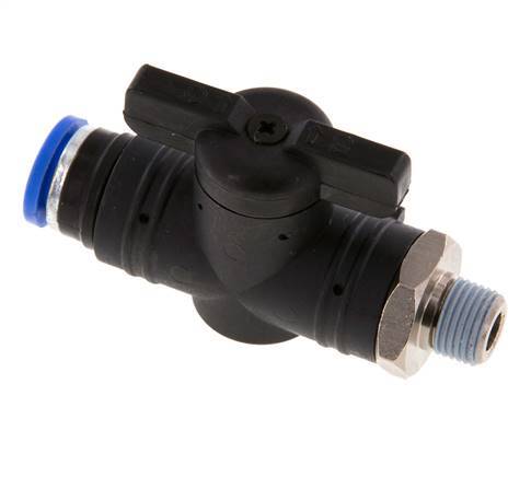 2-Way Straight Ball Valve 8 mm - R1/8'' Plastic/Brass