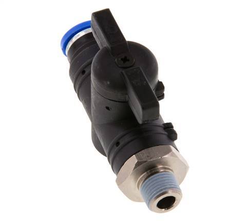 2-Way Straight Ball Valve 8 mm - R1/8'' Plastic/Brass