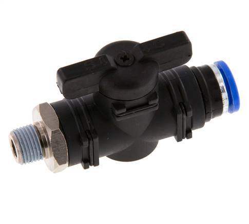 2-Way Straight Ball Valve 8 mm - R1/8'' Plastic/Brass