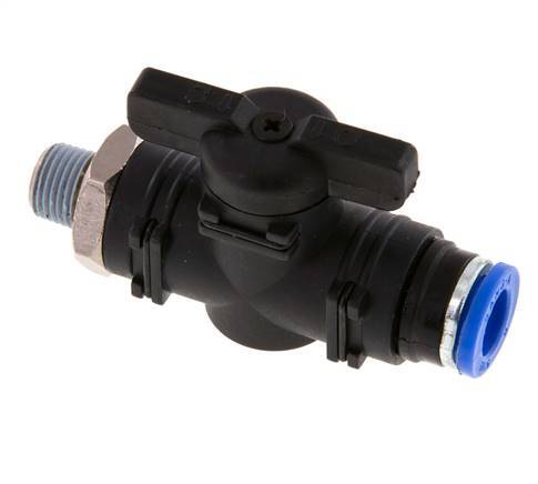 2-Way Straight Ball Valve 8 mm - R1/8'' Plastic/Brass