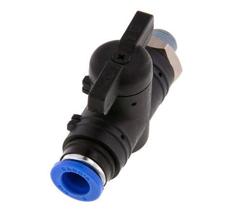 2-Way Straight Ball Valve 8 mm - R1/8'' Plastic/Brass