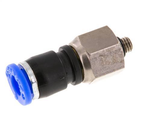 6mm & M5 Swivel Joint Push-In-Male Threads Nickel-Plated Brass/PBT NBR Rotatable