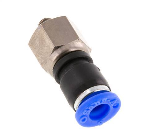 6mm & M5 Swivel Joint Push-In-Male Threads Nickel-Plated Brass/PBT NBR Rotatable