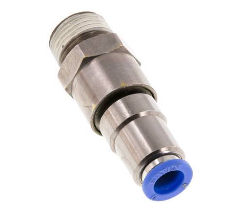 10mm & R1/2'' Quick Swivel Joint Push-In-Male Threads Nickel-Plated Brass/PBT NBR Rotatable