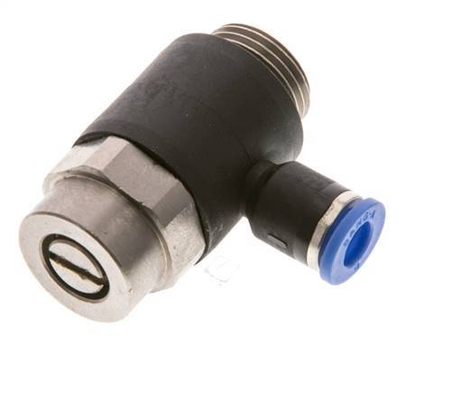 Flow Control Silencer Meter-Out Elbow 6 mm - G3/8'' Brass/PA 66 Slotted Screw