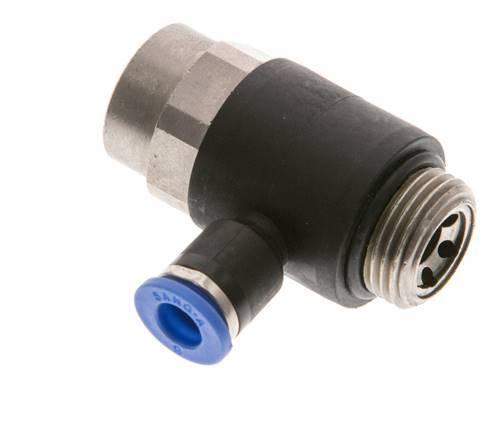 Flow Control Silencer Meter-Out Elbow 6 mm - G3/8'' Brass/PA 66 Slotted Screw