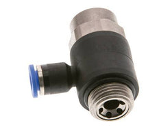 Flow Control Silencer Meter-Out Elbow 6 mm - G3/8'' Brass/PA 66 Slotted Screw